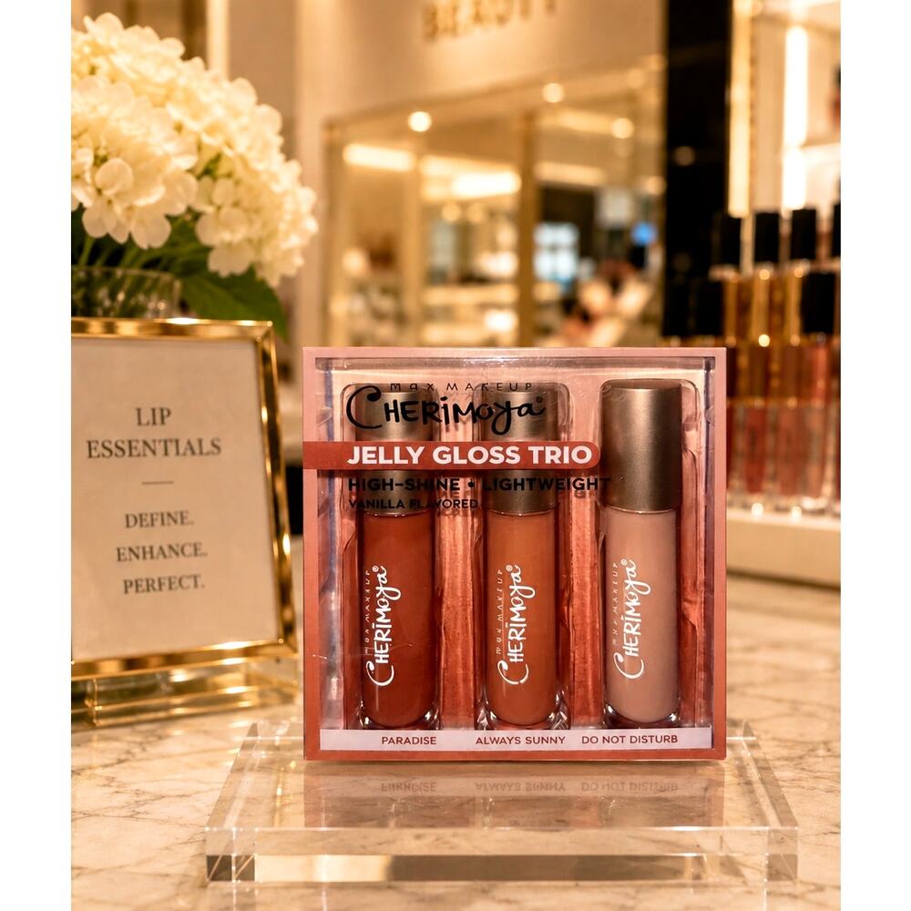 Max Makeup Cherimoya Jelly Gloss Trio Paradise Always Sunny & Do Not Disturb